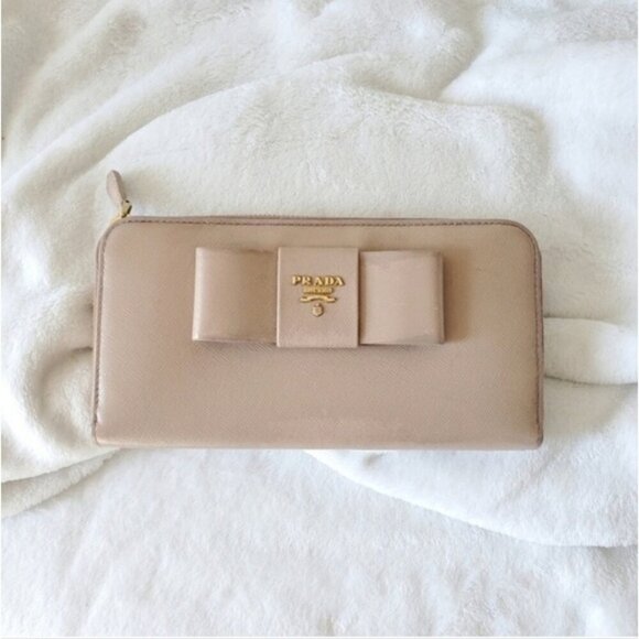 PRADA NUDE BOW ZIPPY Wallet cardholder - Picture 3 of 16